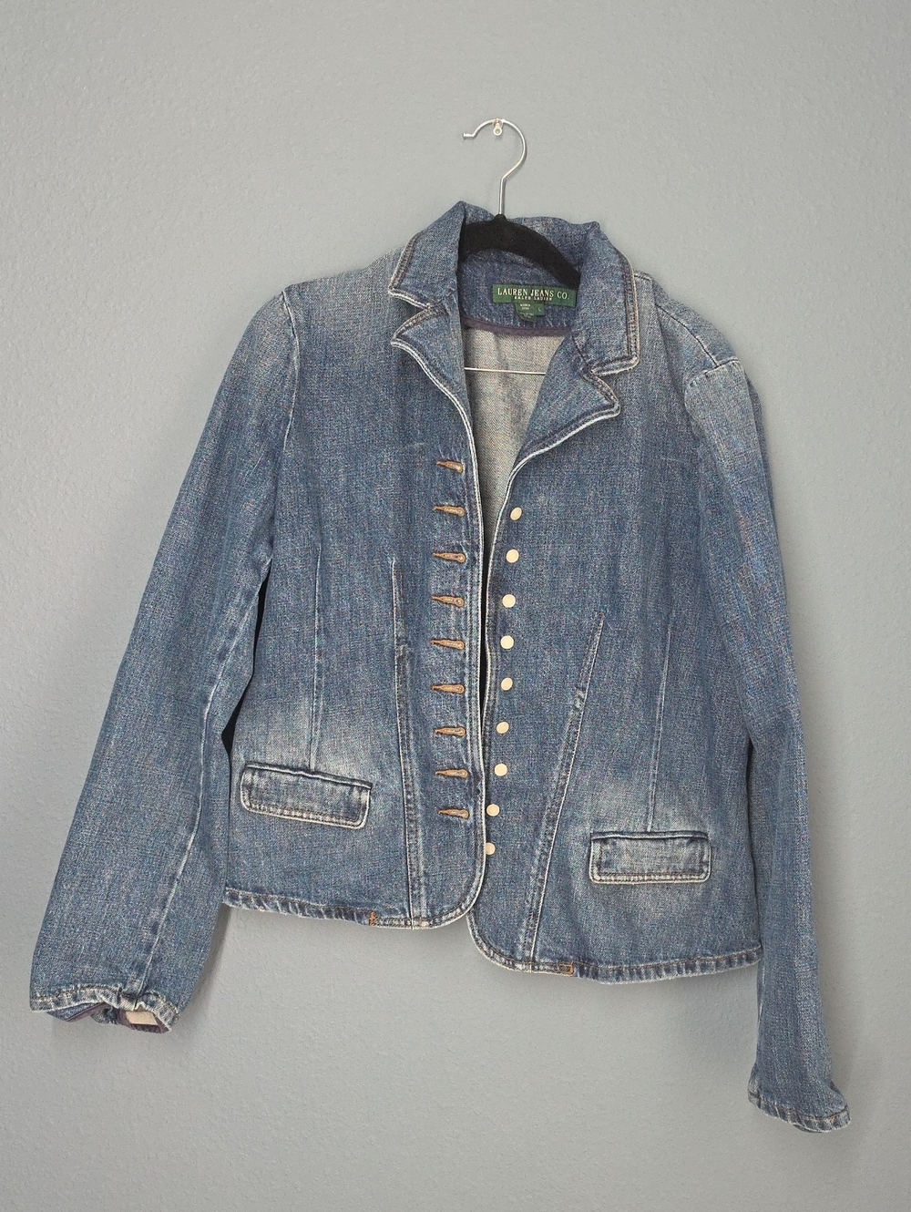 Lauren Jeans Co Ralph Lauren Denim Blazer Jacket L Western Button Up